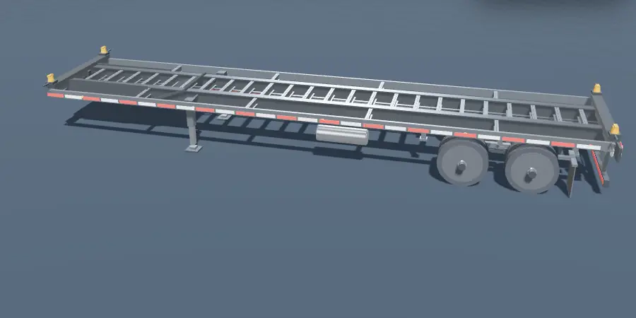3D model of a 40-foot container chassis